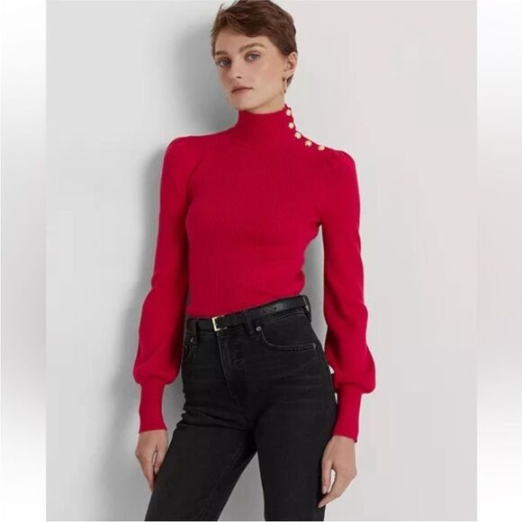 Ralph Lauren black label Elegant Red Turtleneck Sweater, S - Picture 4 of 13